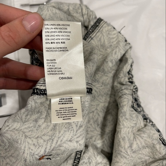 Anthropologie Rhys Utility Linen Printed Jogger Pants Drawstring Medium - Picture 11 of 13